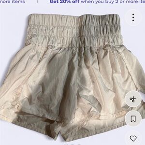 Free People movement High Waist Cream Shorts